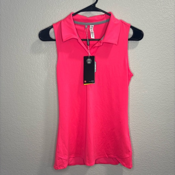 Tops - NWT Under Armour Golf Polo Hot Pink